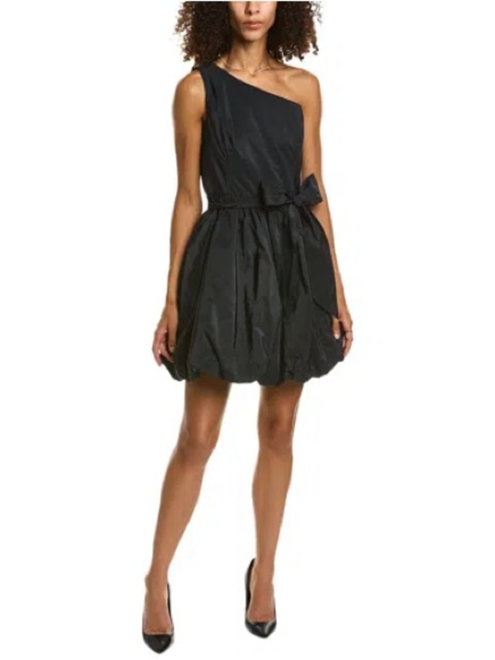Lilly Pulitzer Sondralee‎ One Shoulder Taffeta Dress Black Bubble Hem 4